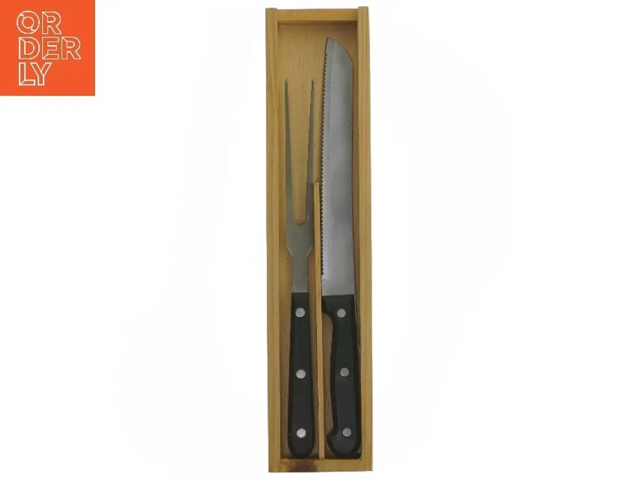 Billede 1 - Trancheringssæt med gaffel og kniv i boks (str. 29 og 32 cm)