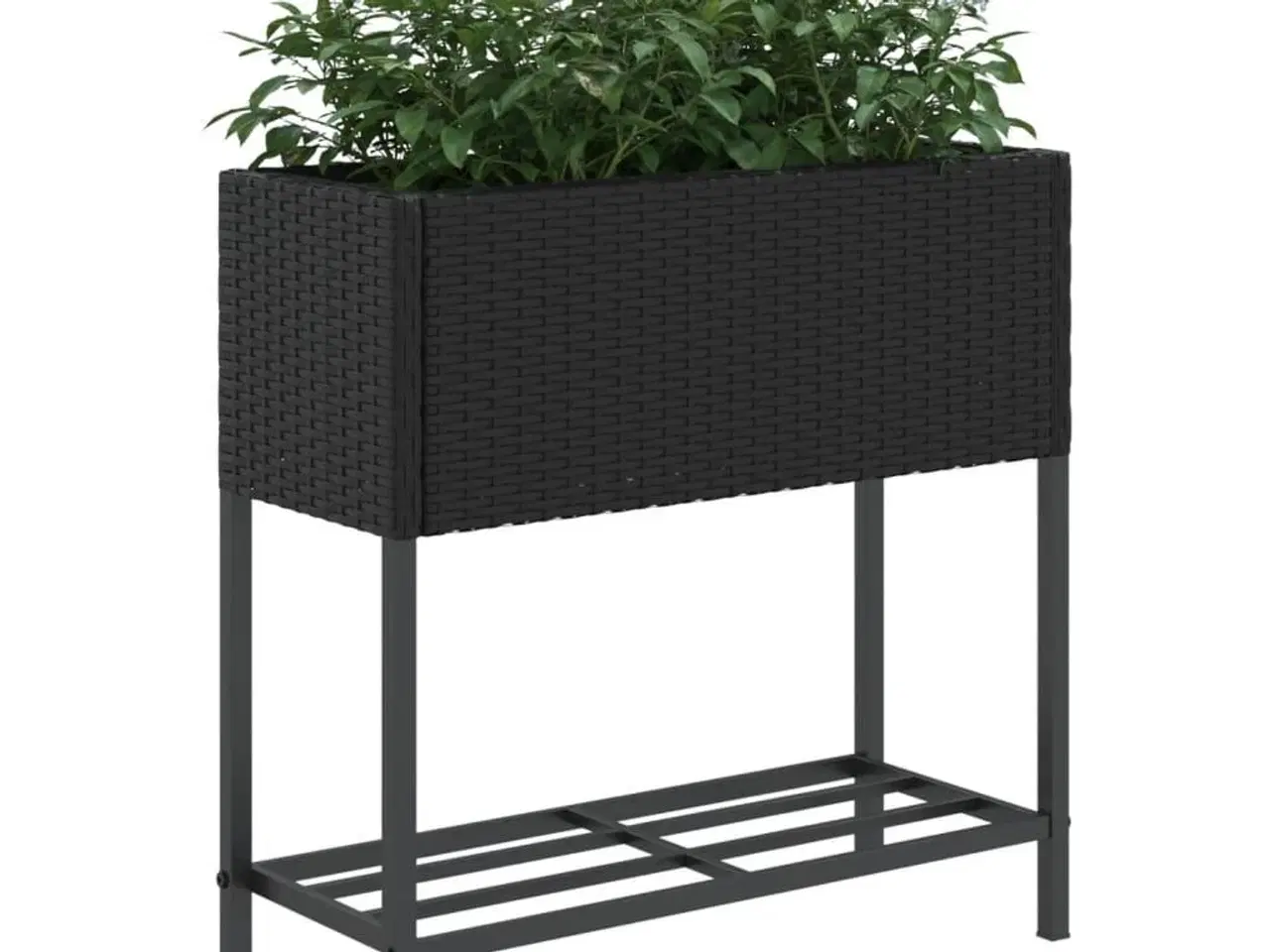 Billede 4 - Plantekasse med hylde polyrattan sort