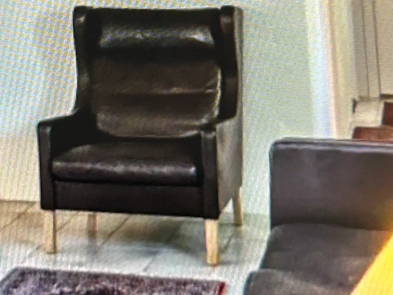 Billede 2 - Lædersofasæt 3 + 2 + øreklaplænestol+fodskammel