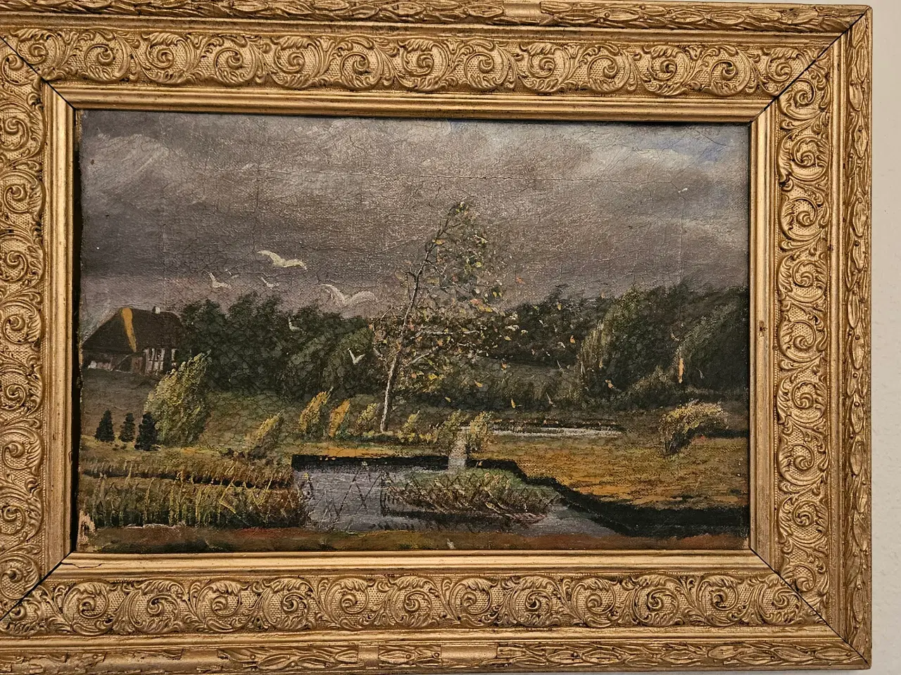Billede 1 - Maleri af tørvemose 32x43cm inkl. ramme