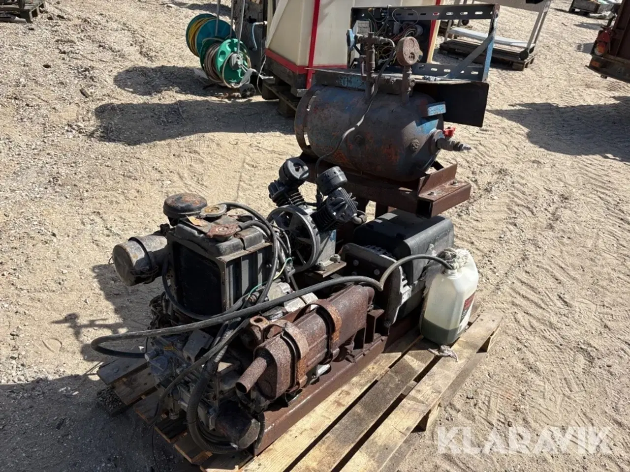 Billede 5 - Kombineret kompressor og generator på ramme hjemmebygget