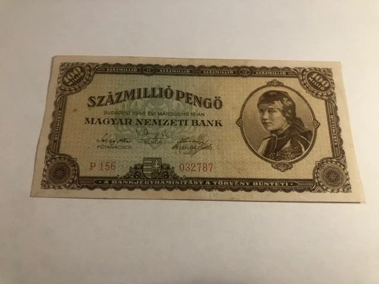 Billede 1 - 100 Millio pengo Hungary 1946