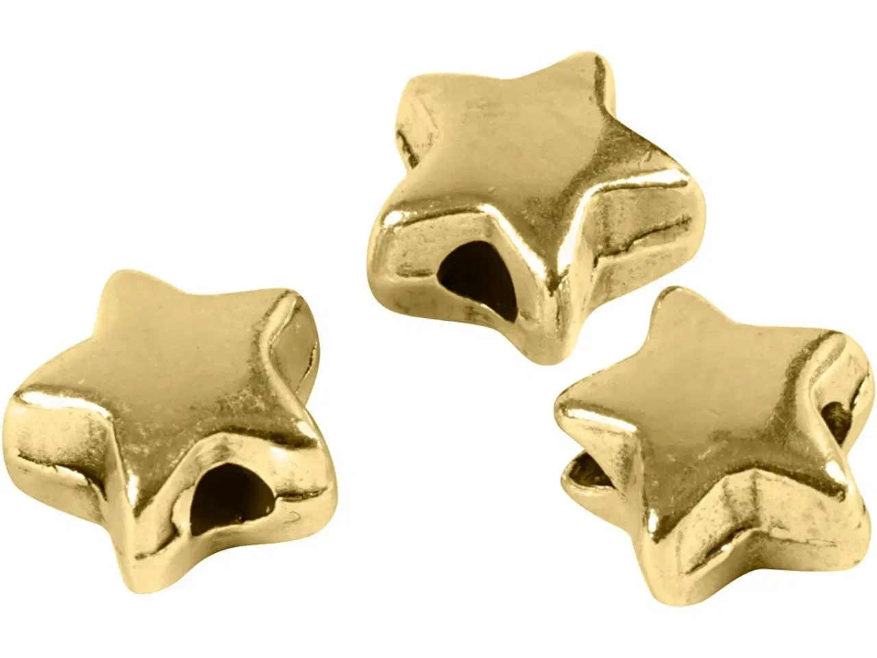 Billede 1 - Ledperle, str. 5,5x5,5 mm, hulstr. 1 mm, forgyldt, 3stk./ 1 pk.