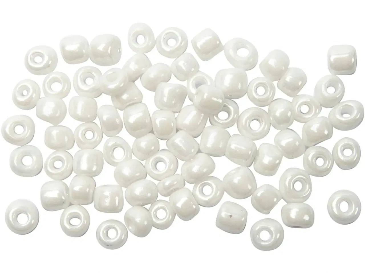 Billede 1 - Rocaiperler, diam. 4 mm, str. 6/0, hulstr. 0,9-1,2 mm, perlemor, 500g/ 1 pk.