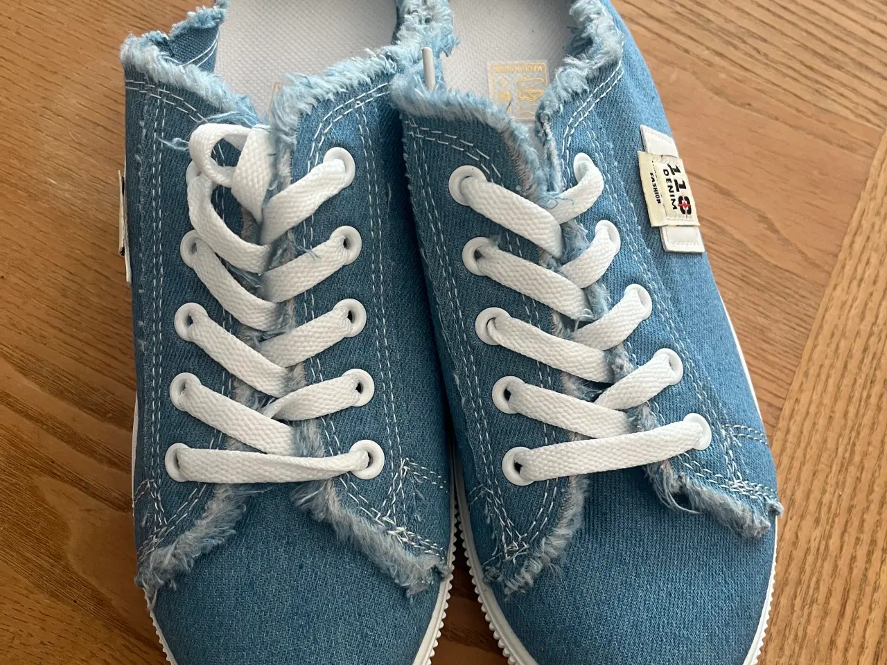 Billede 2 -  Canvas denim slipon dame sko 
