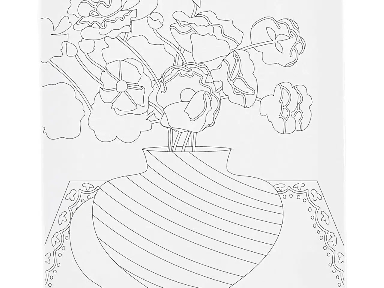 Billede 1 - Malerlærred med print, Buket i vase, D: 1,6 cm, str. 24x30 cm, 360 g, 1 stk.