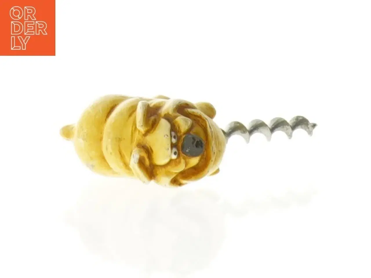 Billede 3 - Vinoptrækker med bulldog hundefigur (str. 9 x 6 cm)