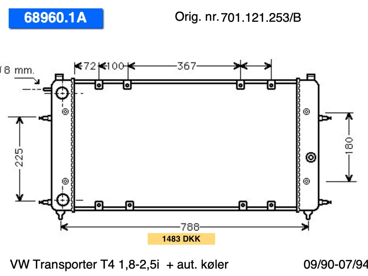 Billede 1 - VW Transporter T4 1,8-2,5 B/D (90-94) køler