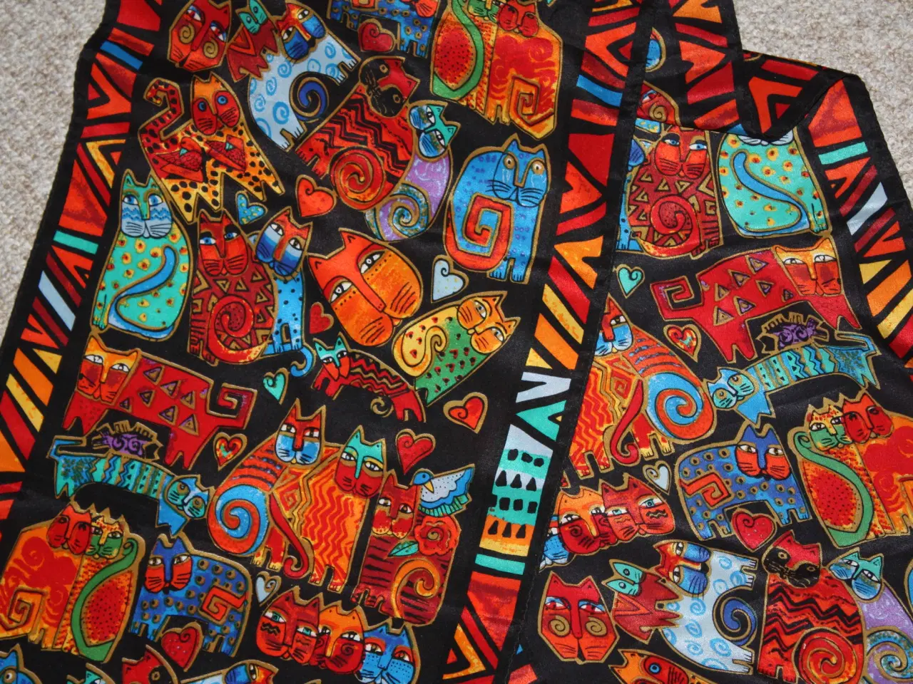Billede 5 - Vintage Laurel Burch silke tørklæde med katter