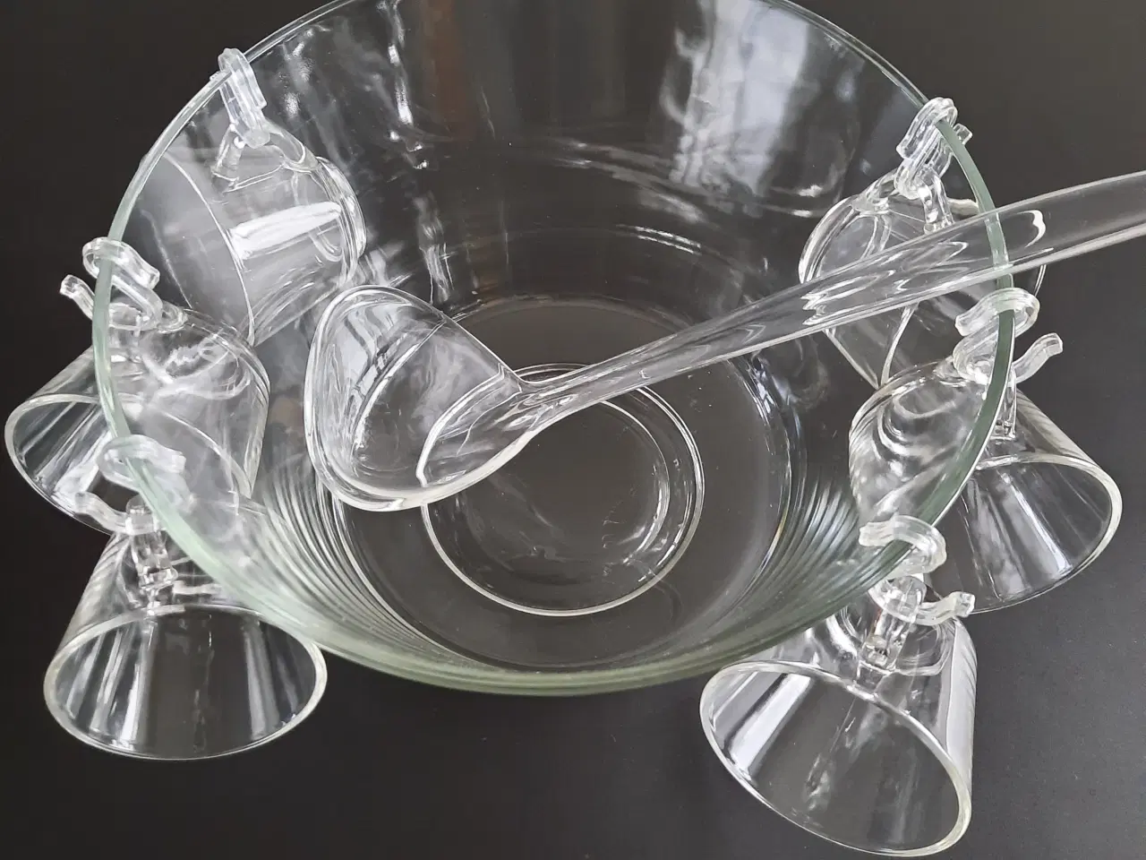 Billede 3 - Glas Punch/Gløgg bowler med 6 Glas og Ske