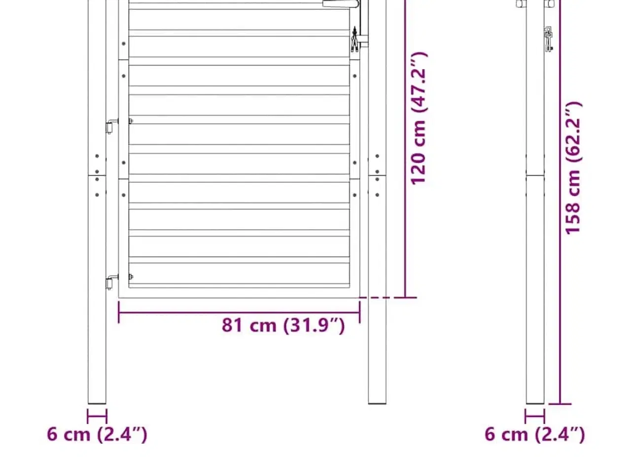 Billede 10 - Havelåge låsbar 100x120 cm aluminium sort