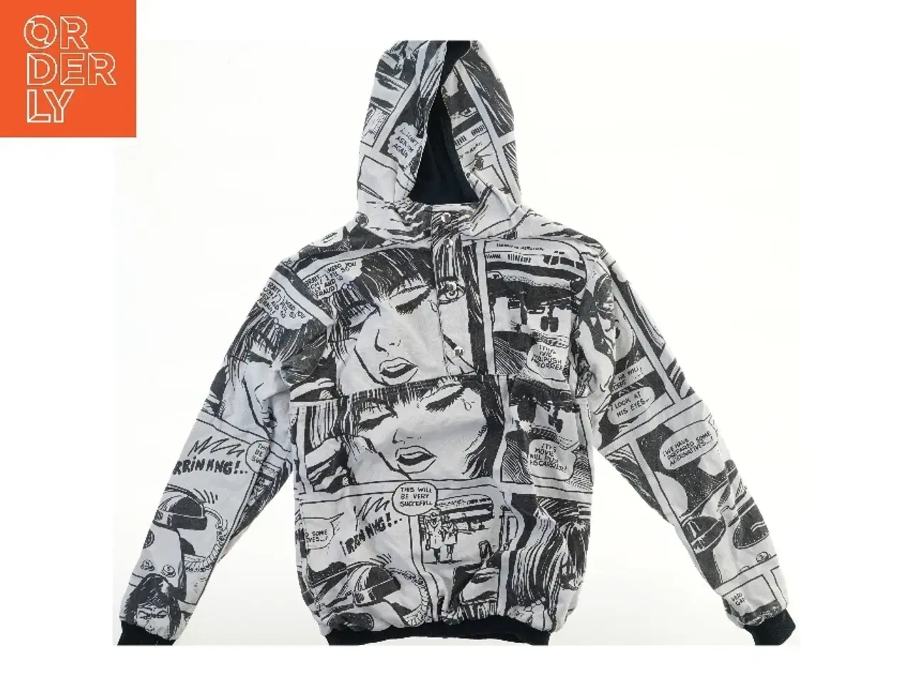 Billede 1 - Hættetrøje med tegneserietryk (str.  B 50 L 64 cm)