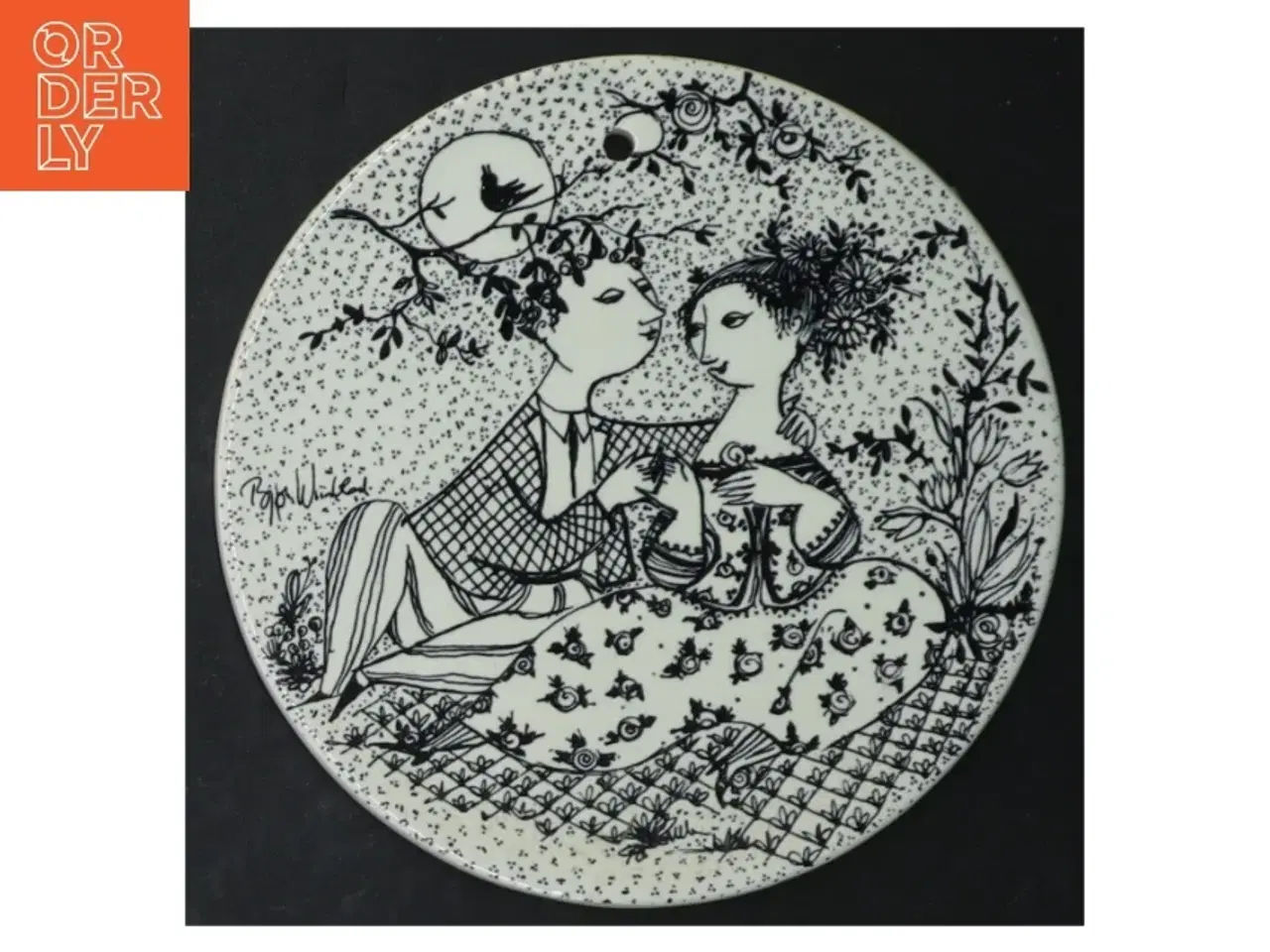Billede 4 - Bjørn Wiinblad vægplatter fra Nymlle (str. Ø. 15 cm. 6 styk)