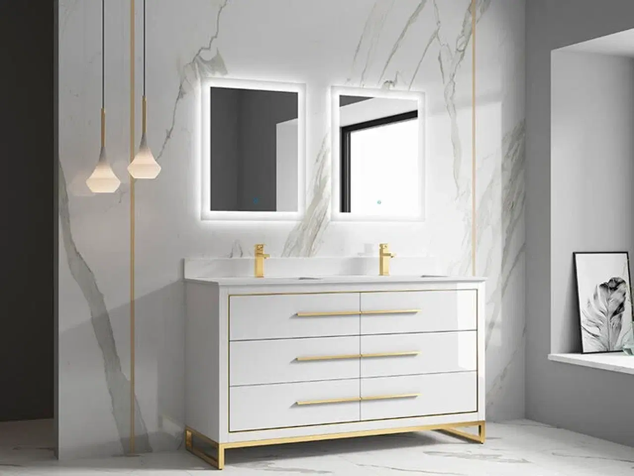 Billede 2 - Baderumsmøbel, Colombia, White, 150