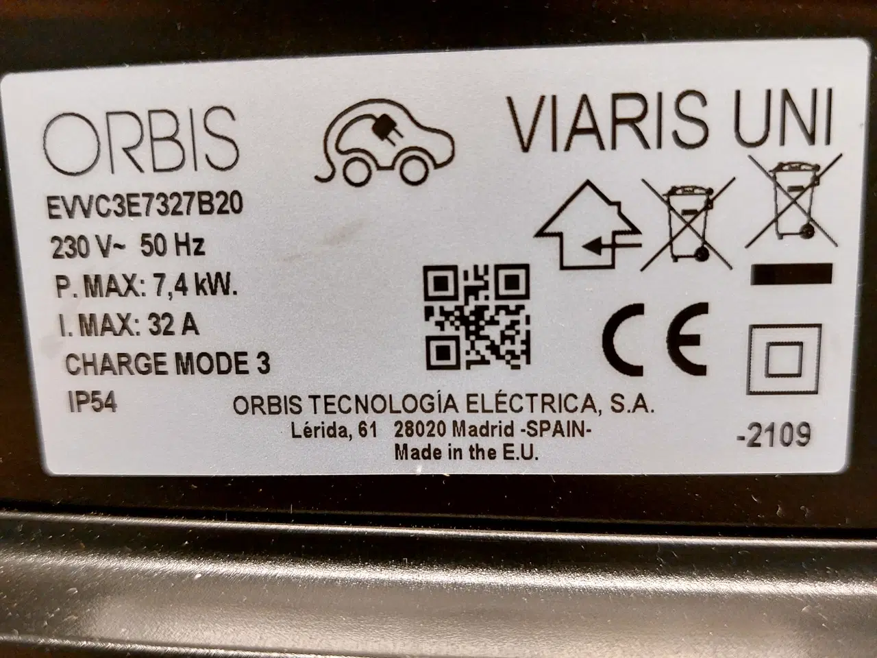 Billede 3 - Orbis Ladestander 7.4kw 230v