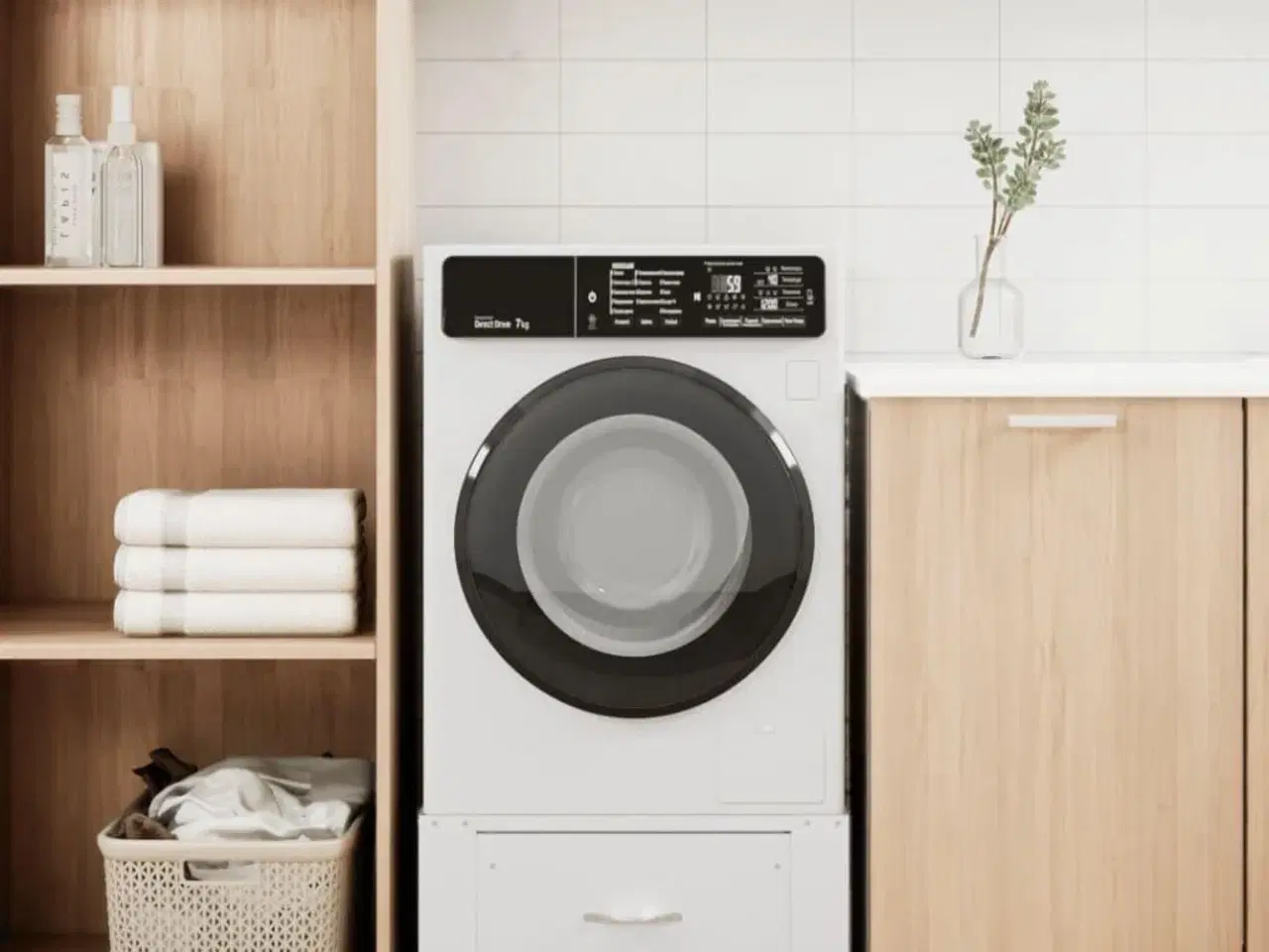 Billede 3 - Vaskemaskinepiedestal med skuffe hvid