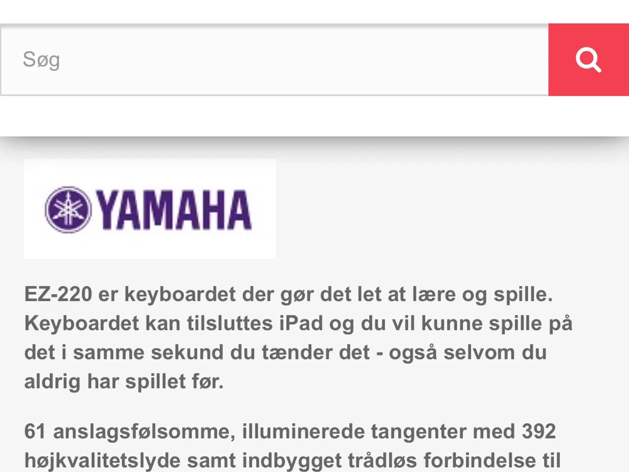 Billede 7 - Yamaha EZ-220 keyboard