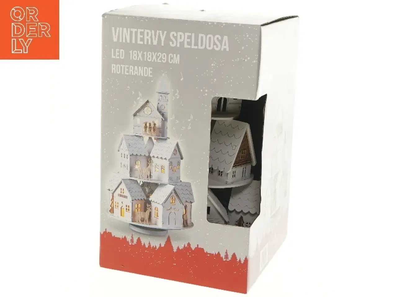 Billede 2 - LED vinterscene musikboks fra Runsven (str. 18x18x29 cm)
