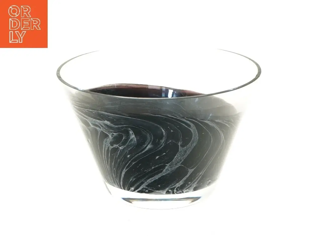 Billede 4 - Glas vase med marmoreret mønster (str. Ø 19 cm)