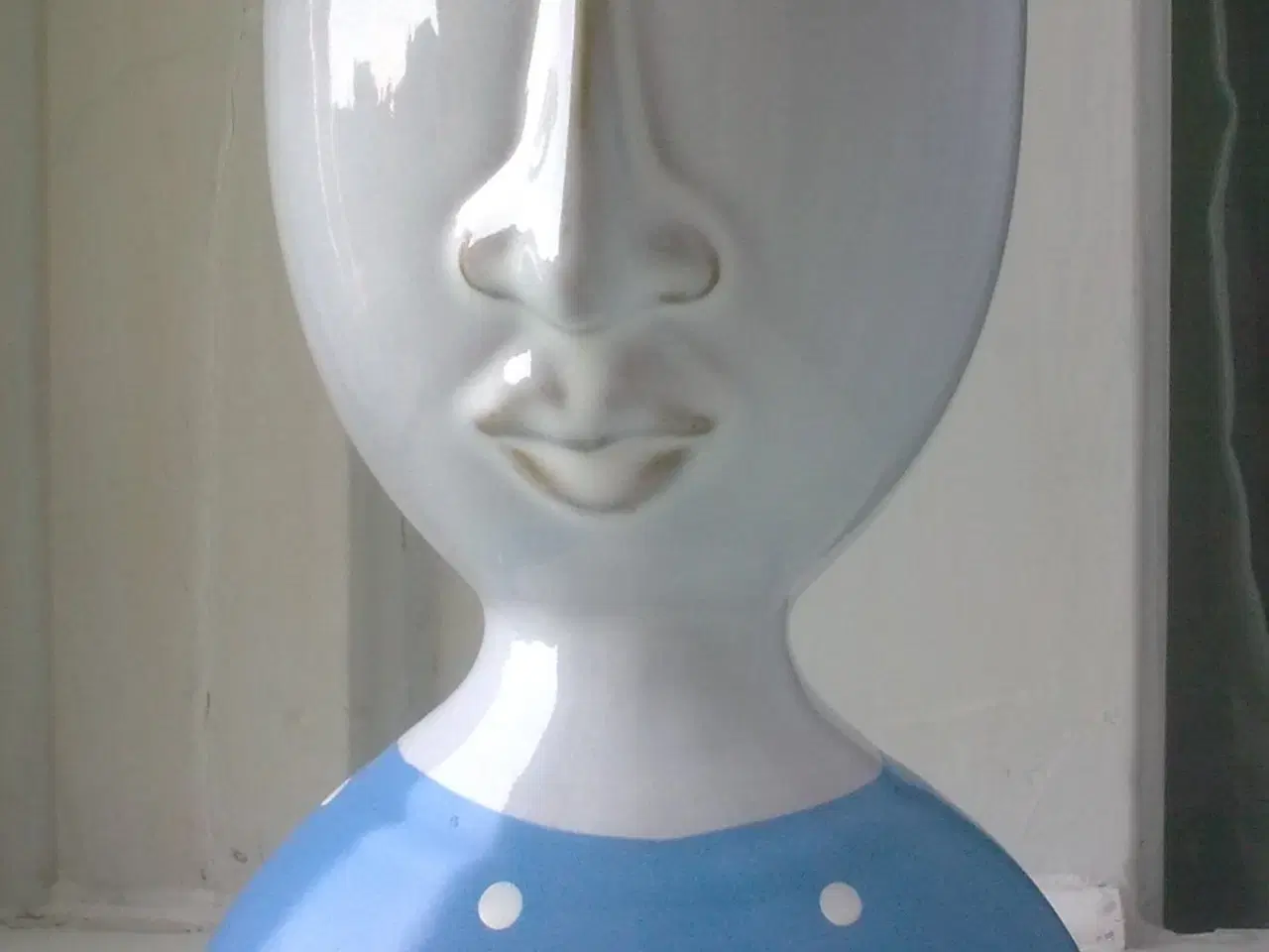 Billede 3 - Pottehoved KERAMIK plantepotte & LYSblå sjov!