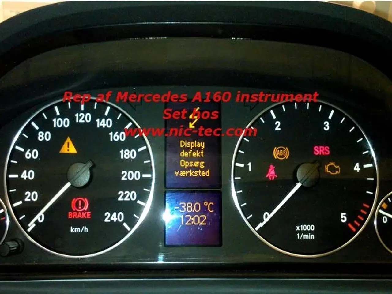 Billede 1 - Mercedes A160 Speedometer / kombi instrument