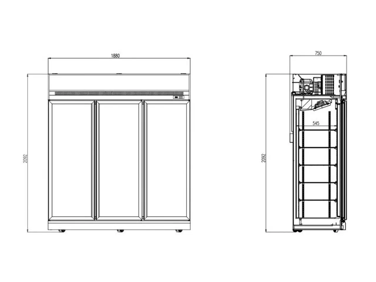 Billede 2 - Display køleskab – med 3 glas døre 1530 liter