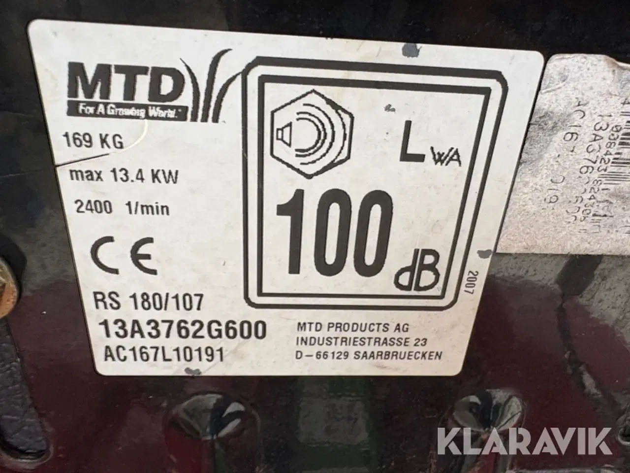 Billede 5 - Havetraktor MTD RS180/107