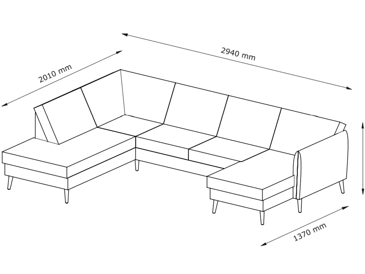 Billede 4 - Hjørnesofa, polyester, 6 pers. Jysk