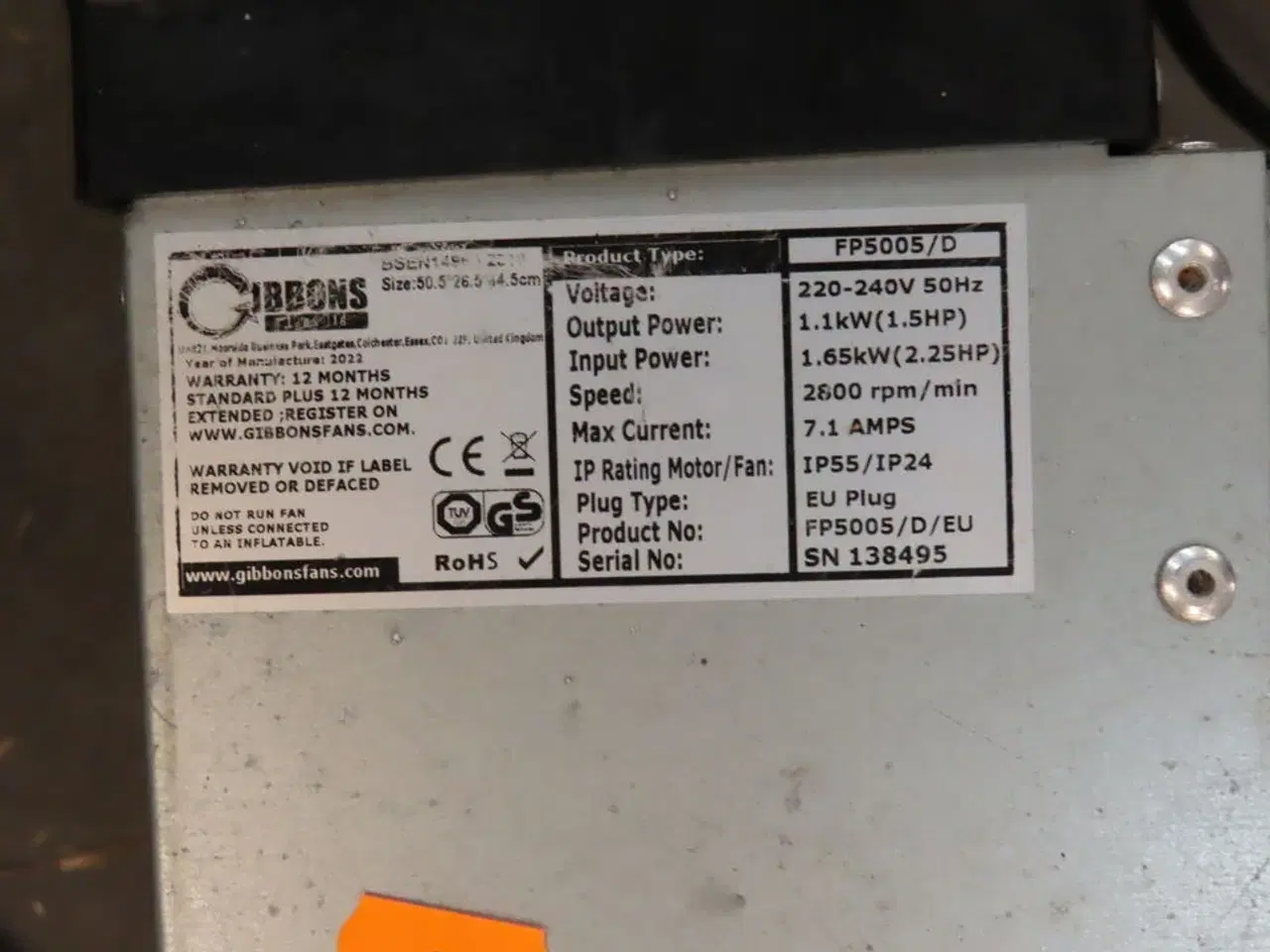 Billede 4 - Luftblæser IBBONS FP5005/D