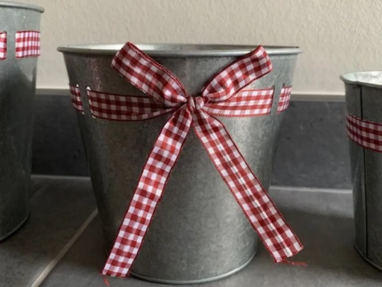 Billede 4 - Zink urtepotteskjulere / spande - 3 stk. NYE