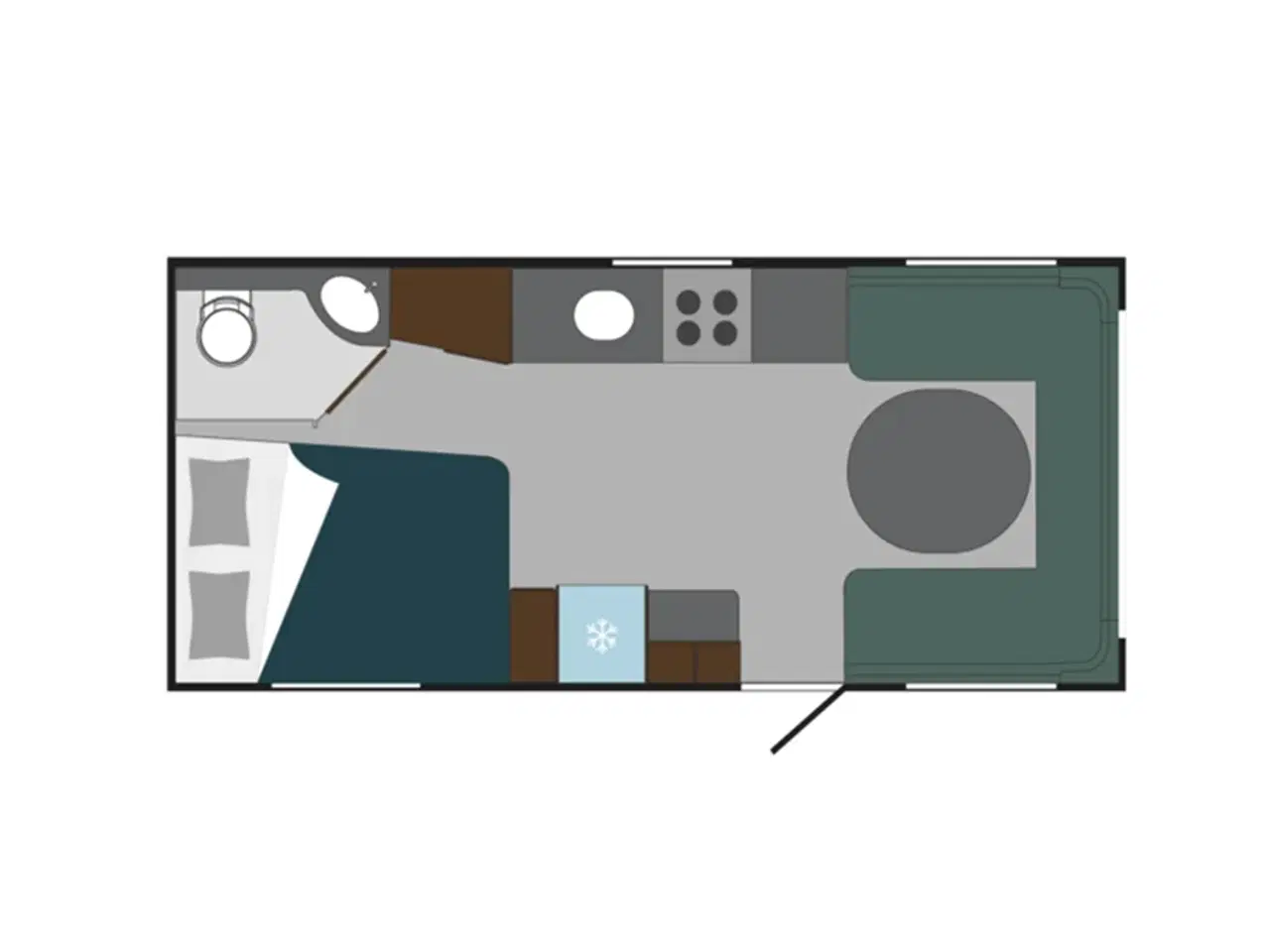 Billede 13 - 2025 - Polar   Polar Blueline Edition med fransk dobbeltseng og rundsiddegruppe fra Hinshøj Caravan