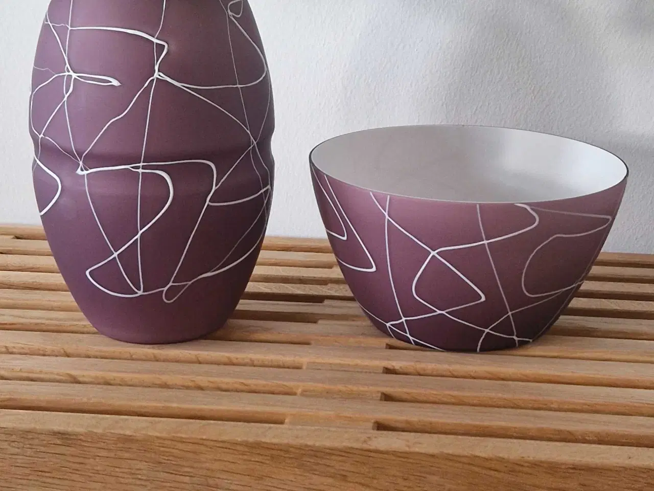 Billede 2 - Vase og skål, sælges som et sæt