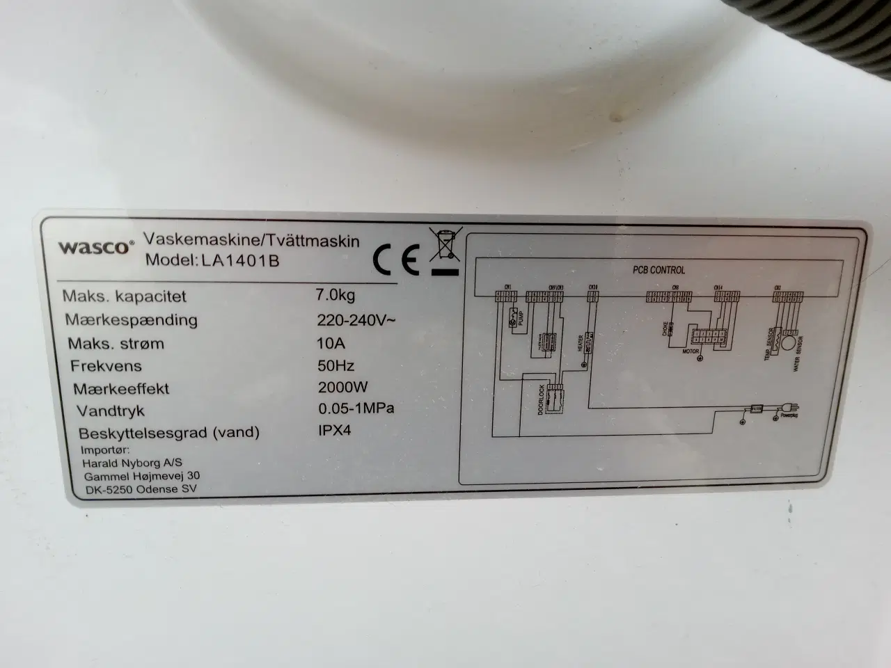 Billede 1 - Wasco Vaskemaskine 7kg LA1401B - lejerskade