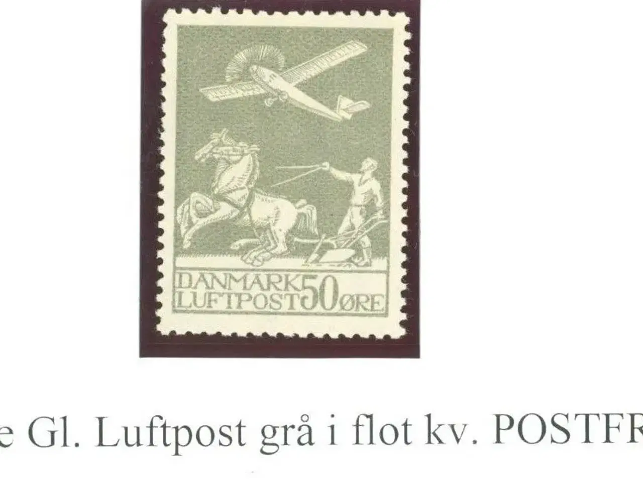 Billede 1 - Gl. Luftpost, 50 øre grå,  1929