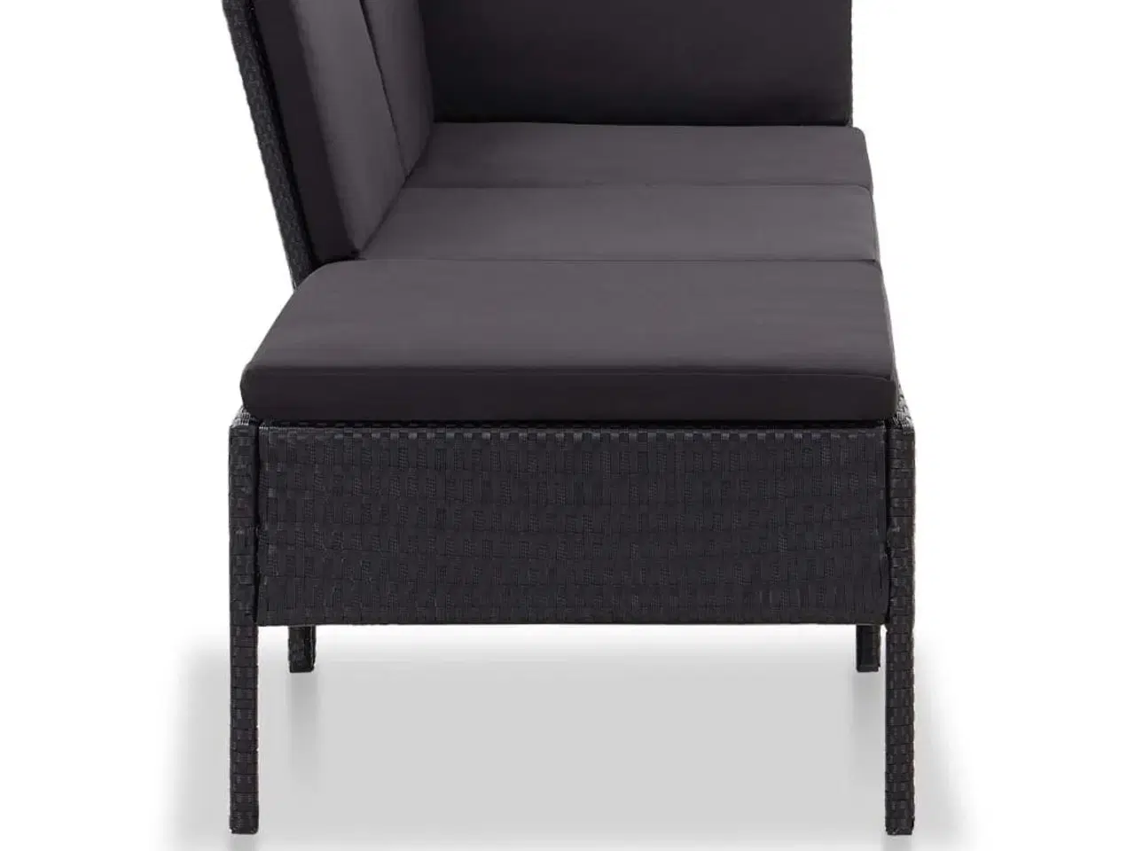 Billede 4 - Haveloungesæt 3 dele med hynder polyrattan sort