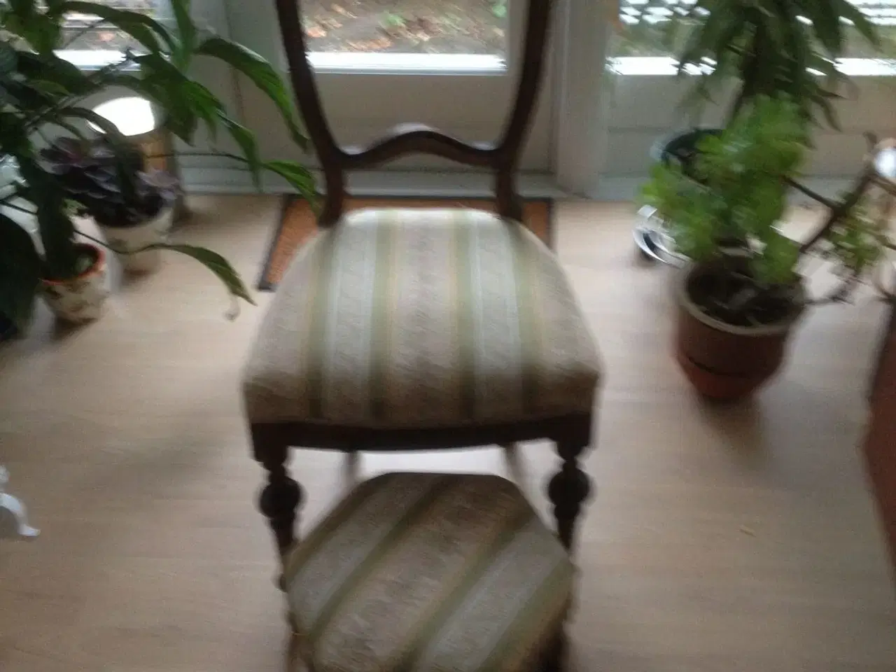 Billede 1 - Antik stol med skammel