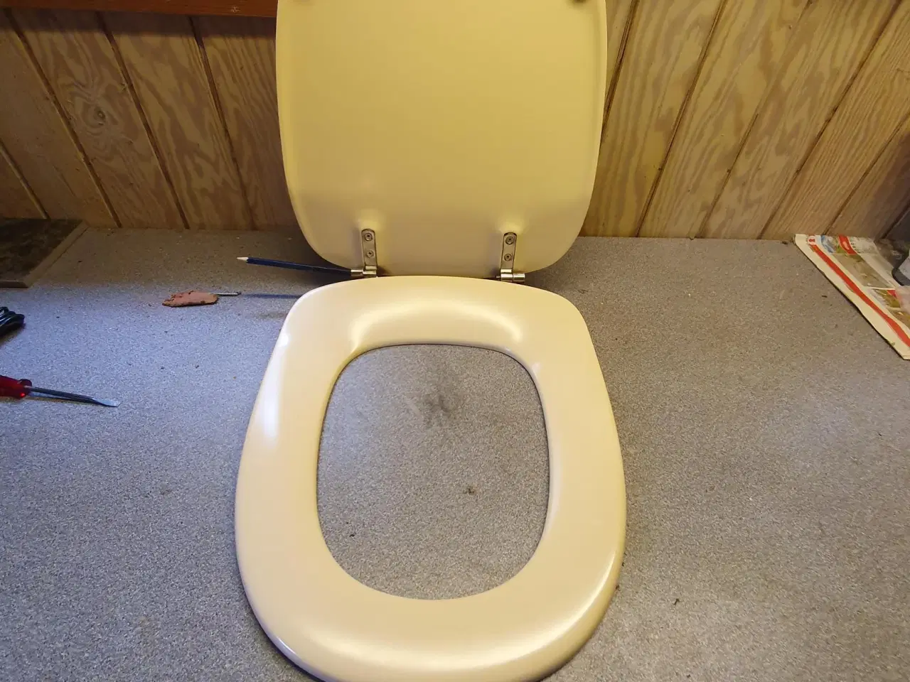 Billede 5 - Retro Håndvask og toilet bræt i gul keramik
