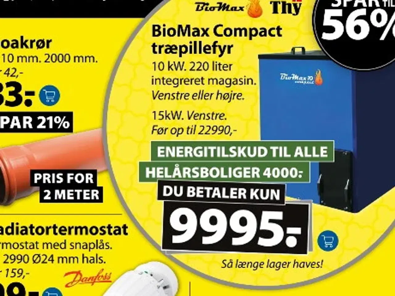 Billede 3 - Biomax 10 compact venstre pillefyr