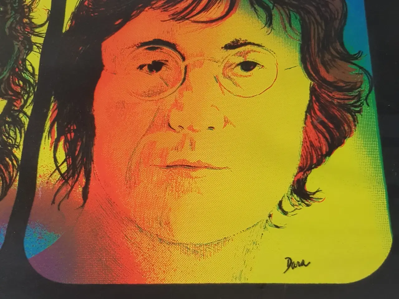Billede 3 - billeder med Beatles glas og alum. ramme.