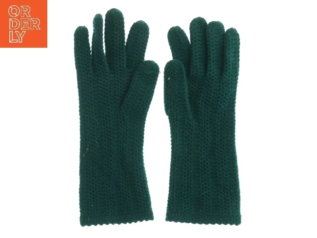 Billede 2 - Grønne strikkede handsker (str. Totallængde. 27 cm)