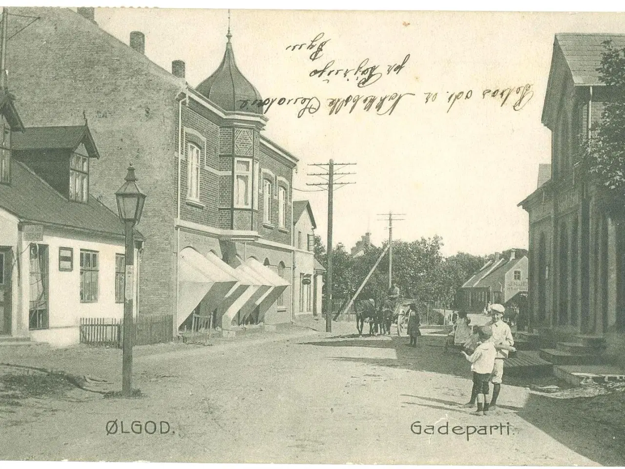 Billede 1 - Ølgod. Gadeparti fra 1913