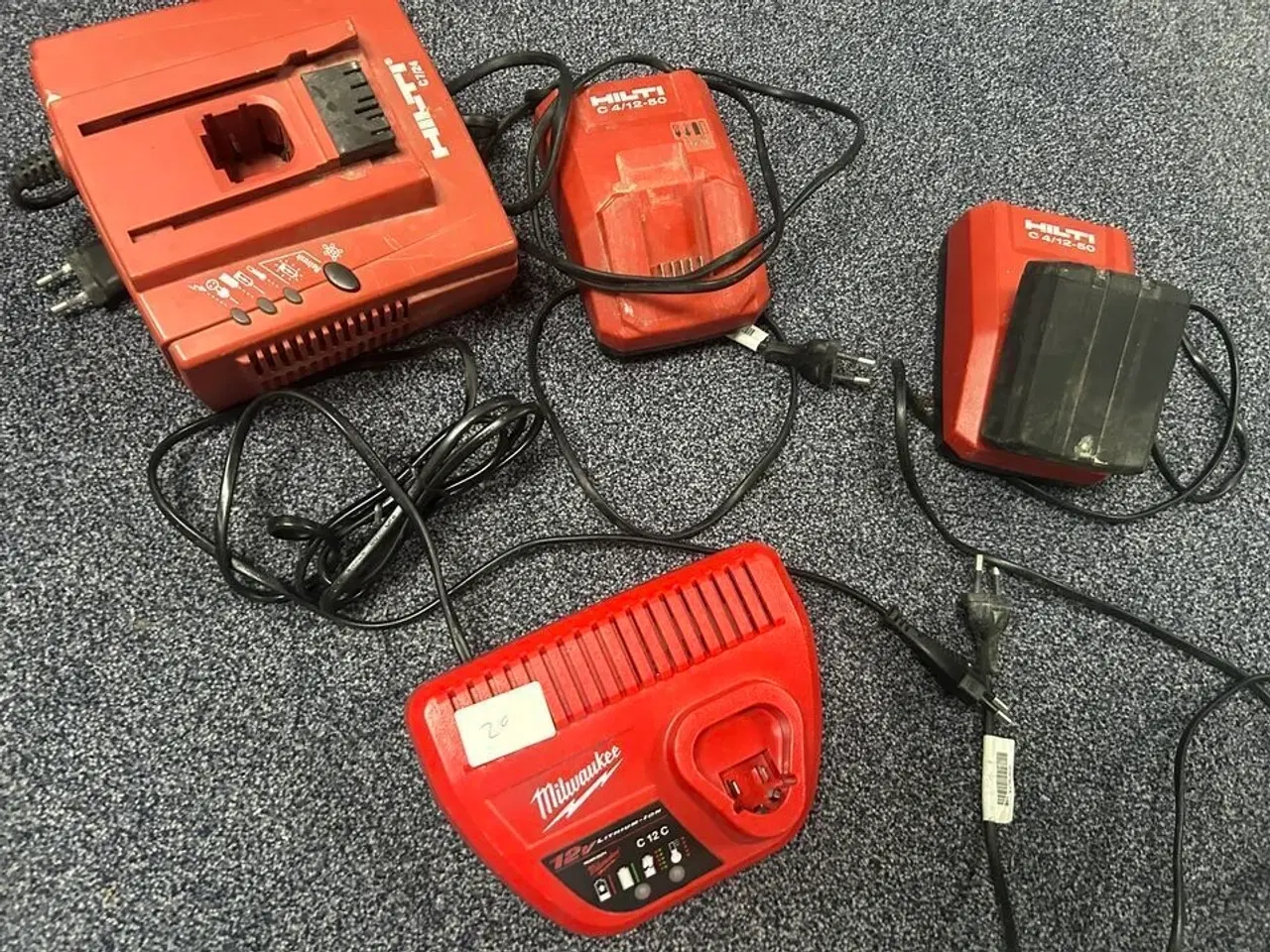 Billede 1 - Blandet ladere til batteri, Hilti & Milwaukee