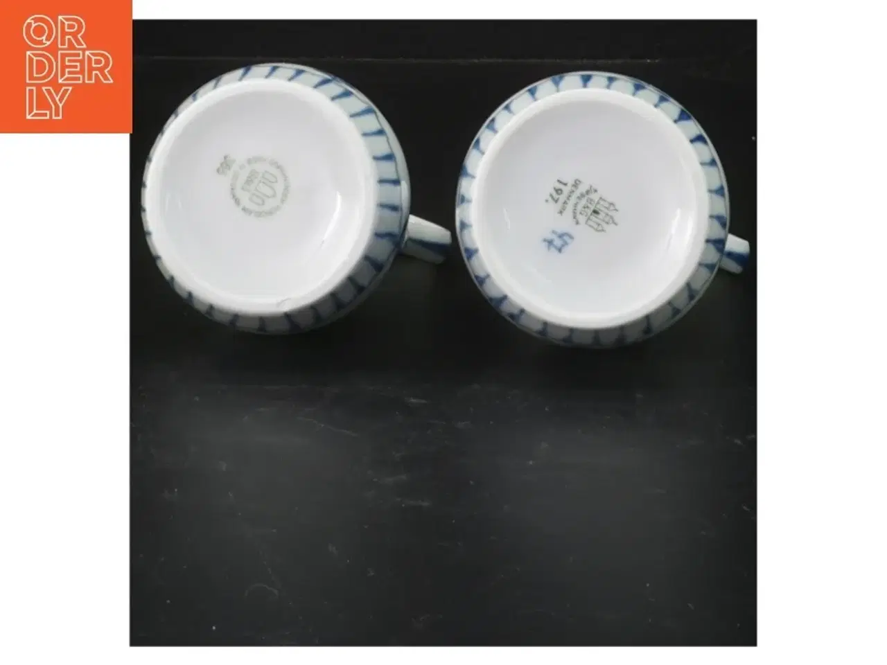 Billede 2 - 2 stk mussemalet 197/391 oli/eddike kander  Porcelænsflasker med låg fra Royal Copenhagen (str. 15 cm)