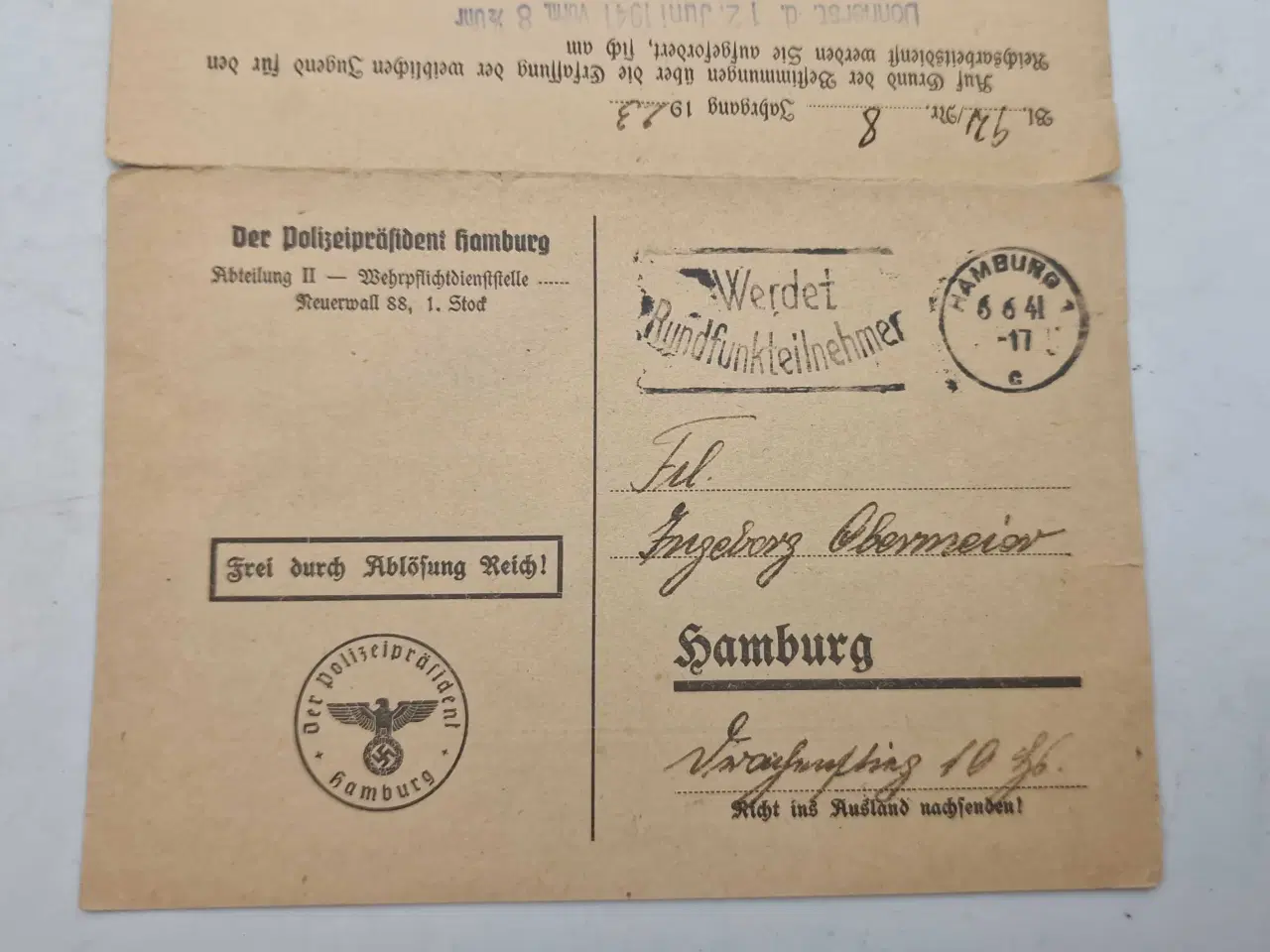 Billede 7 - WW2 - Lot, Arbeitsbuch + 5 dokumenter