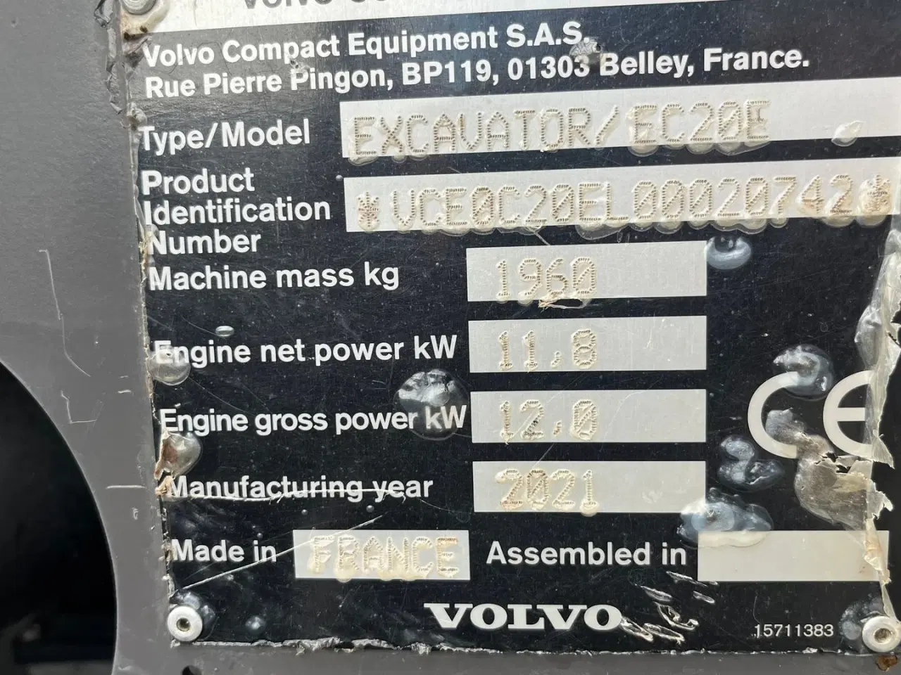 Billede 9 - Volvo EC20E Tiltman, centralsmørring og skovlpakke.