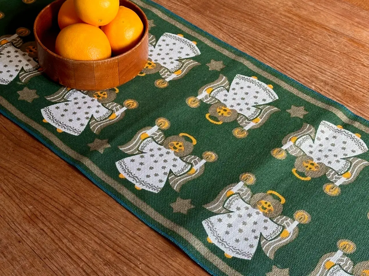 Billede 1 - Grøn julebordløber, hessian, 150 x 35 cm