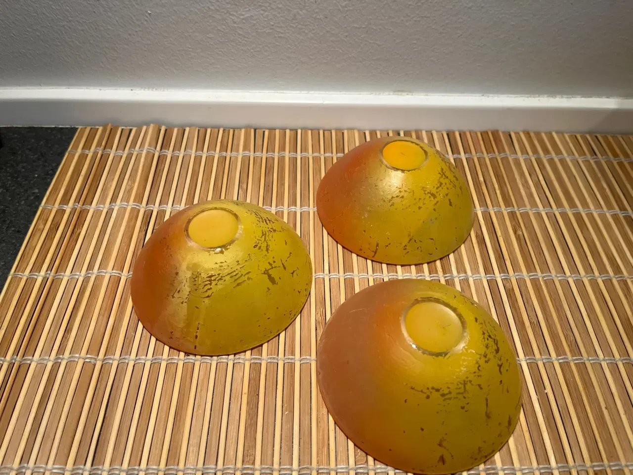 Billede 3 - Vintage - glas fyrfadsstager sæt i krakeleret oran