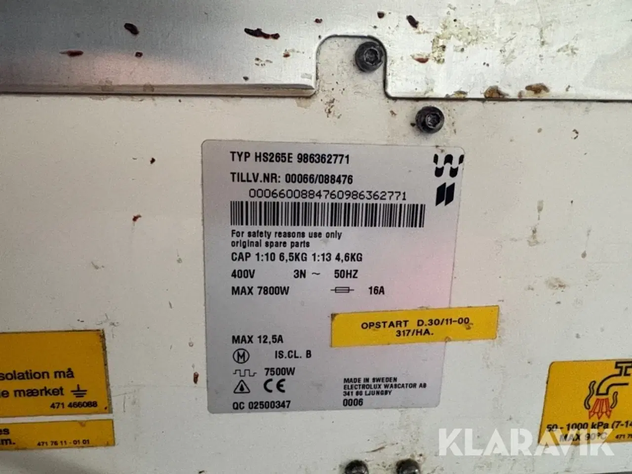 Billede 3 - Industrivaskemaskine 2 styk Nyborg HS265e