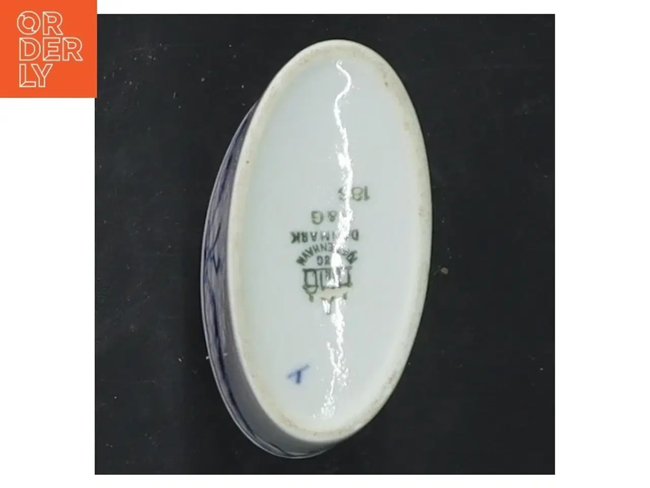 Billede 3 - Cigaretbeholder med blåt mønster fra Royal Copenhagen (str. 6x6 cm)