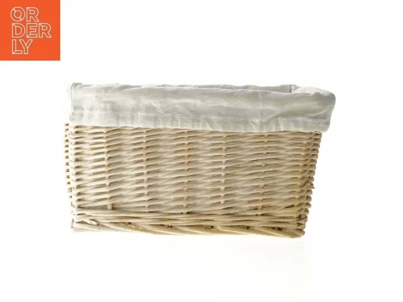 Billede 1 - Kurv med stofindsats (str. 28x18 cm)